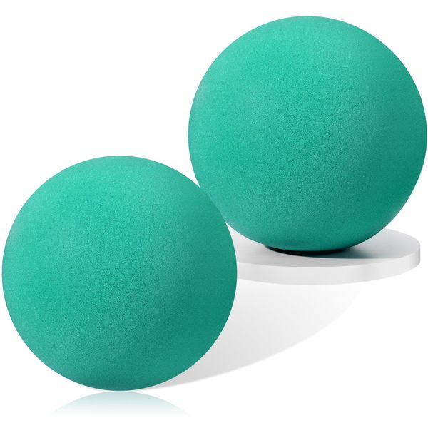 Silipull 2 Pcs 7 Inch Foam Balls Uncoated High Density Foam Ball, Soft and Bouncy Foam Silent Balls Classroom, Lightweight and Easy to Grasp Foam Sports Balls Indoor Outdoor(Green)