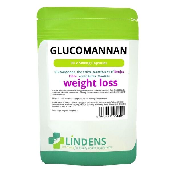 Glucomannan Konjac Fibre Capsules TRIPLE PACK 500mg x 270 Diet Weight