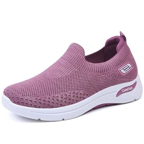 Gengze Women's Sneakers, Walking Shoes, Casual, Running, Mesh, Dance Sneakers, Anti-Slip, Breathable, Slip-on Shoes, purple