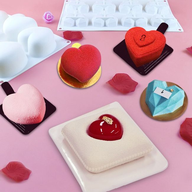 Silicone Form Baking 3d Heart, Heart Silicone Mold Pastry