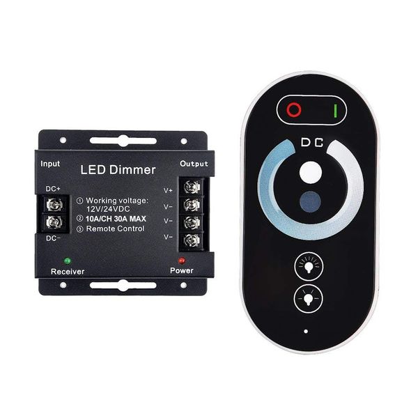INHDBOX LED Dimmer 12V / 24V Stufenlose Touch-Dimmer mit LED Fernbedienung Dimmer Steuerung Dimmer Steuerung Dimmer bis 30A Regler Kontroller für LED Strip und Alle Dimmbaren LED Lampen 12V/24V
