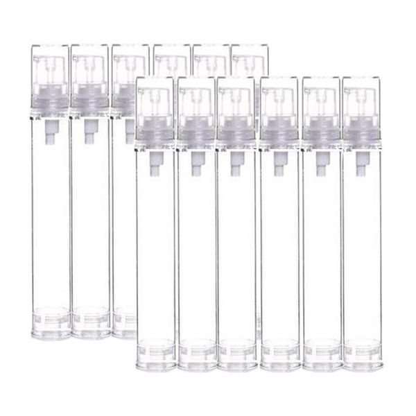 12Pcs 15g 15ml Portable Small Clear Airless Pump Bottles Vacuum Lotion Dispenser Bottles Travel Toiletries Bottles Set Cosmetic Container Jar Vials for Cream Foundation Shampoo etc