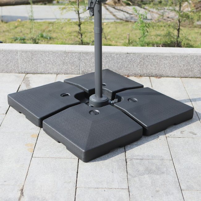 Free Standing 4 Piece Sturdy Fillable Outdoor Cantilever Market Umbrella Base EveryMarket