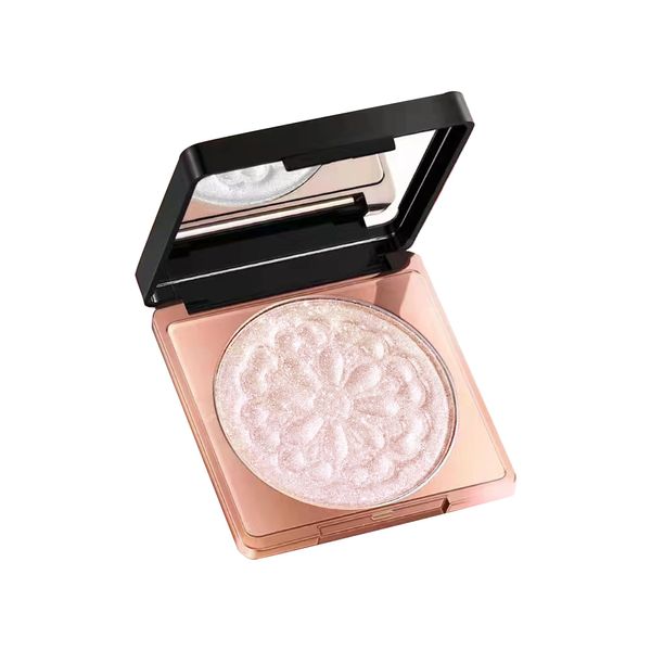 Professional Face Highlighter Palette，Pearl Shimmer Smooth Baked Powder, Lasting Sparkling Highlighter Makeup-Rose Gold