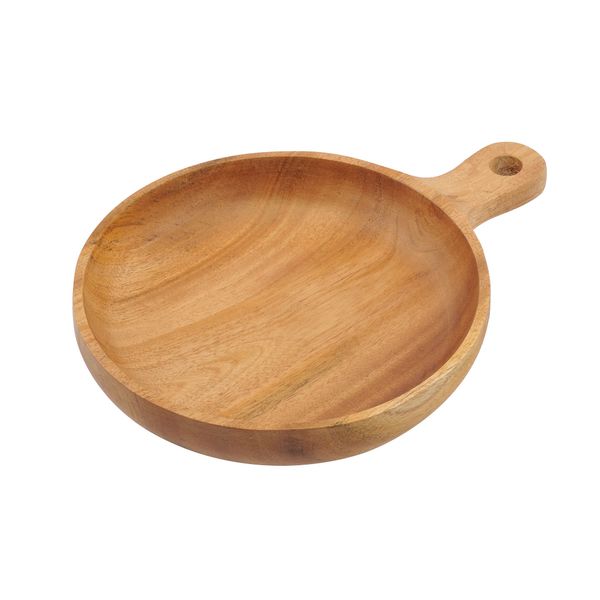 Captain Stag UP-2681 Wooden Tableware, Dish, Curry Plate, Plate with Handle, 6.7 inches (17 cm), Woodbreath UP-2681, Natural Product Size: Approx. Outer Diameter 6.7 x Total Length 9.1 x Height 1.2