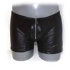 Men's Leather Look Pants with Exposed Hips Size: L, black