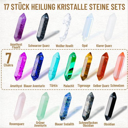 Healing Crystals Stones Sets, Hexagonal Healing Crystals, Reiki Meditation Gemstones, Chakra Stones, Amethyst, Tiger's Eye Obsidian, Rose Quartz Pendant, Spiritual Decoration, Esoteric Gifts, Pack of
