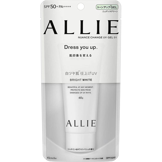 ALLIE Nuance Change UV Gel WT Transparent Glossy Skin Finish SPF 50+/PA++++ Sunscreen Bouncy Mood Jasmine & White Peshe Scent 60G