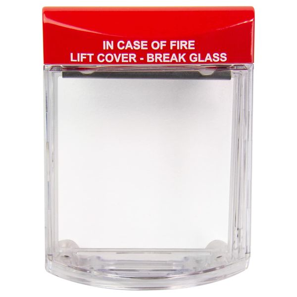 Call Point Stopper, STI-6931 - Safety Technology International, Call Point Protector, Surface Mount, Polycarbonate Fire Alarm Break Glass Cover, Red Fire Model