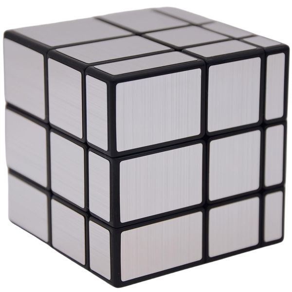 Bucubke QY Mirror Cube 3x3 Irregular Shaped Silver Cube Mirror Block Shaped Puzzle Magic 3x3x3 Silver Cube