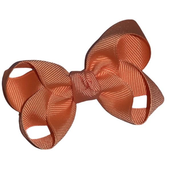 Solid Pumpkin Pie Orange Boutique Hair Bow 3" MADE IN USA