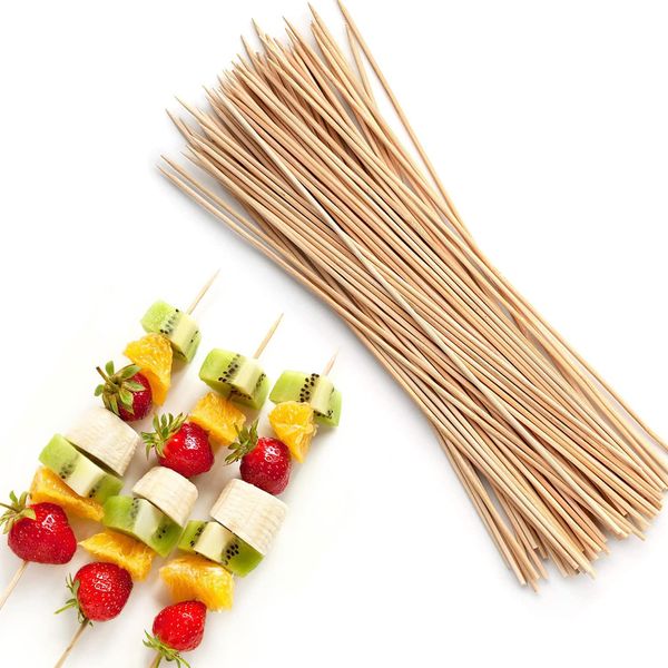 HD Novelty Bamboo Wooden Skewers 30 CM X 3MM - Ideal for BBQ, Kebabs, Fruit, Chocolate Fountains, Grilling Bamboo Sticks Barbecue Parties and Outdoor Cooking, Marshmallow Roasting or Fruit Sticks