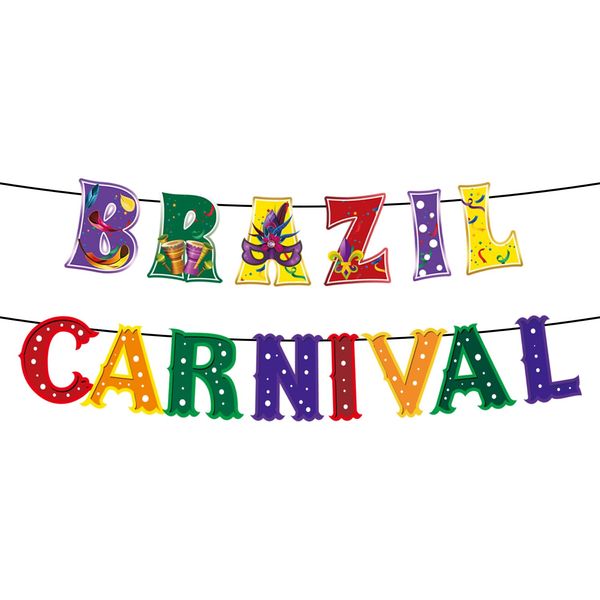 Brazil Carnival Banner Carnival Masks Party Decoration,2 Pieces Corlorful Carnival Party Supplies