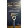 6 Pack King C Gillette 5 Blade Shaving & Edging Razor Navy Handle + 2 Blades