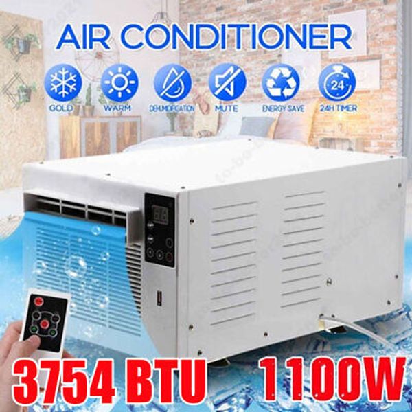 1100W 3754BTU Mobile Air Conditioner Dehumidifier w/ 24H Timer On/off Window Kit