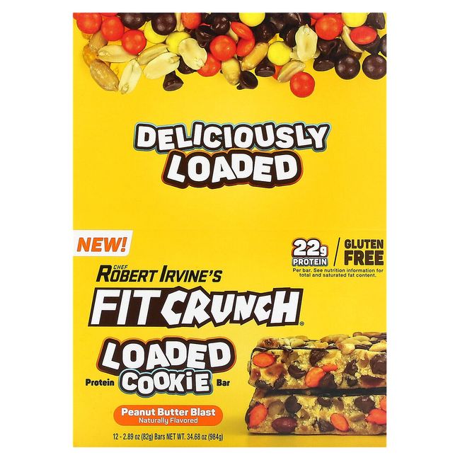 Protein Loaded Cookie Bar, Peanut Butter Blast, 12 Bars, 2.89 (82 g) Each