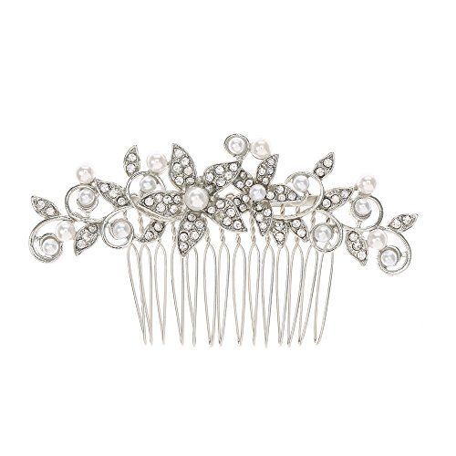 Claire's Girl's Crystal & Pearl Flower Hair Comb
