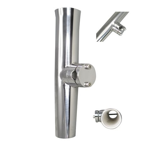 Pactrade Marine 4PCS Kayak Canoe Boat Durable Solid Stainless Steel 316 Tournament Style Clamp-On Fishing Rod Holder for Rail 7/8'' to 1''
