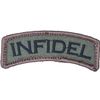 INFIDEL NAME TAG ROCKER ARC TAB MILITARY ARMY HOOK FOREST TACTICAL PATCH