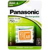 1x4 Panasonic batterie NiMH AAA 750 mAh Rechargeable Evolta