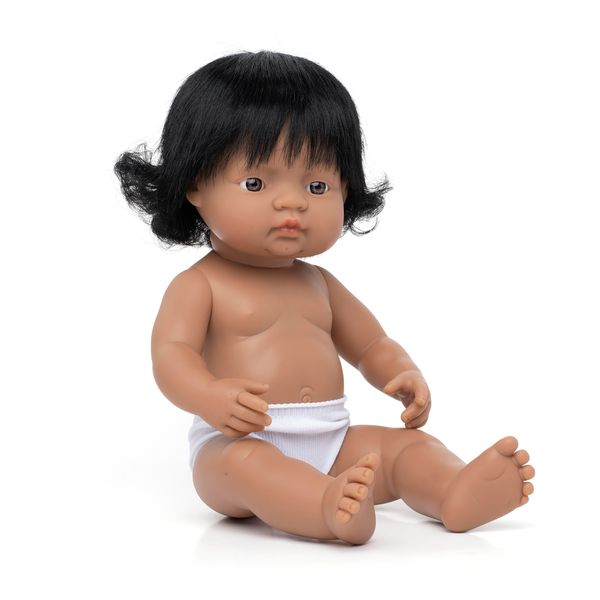 Miniland Educational - 15'' Anatomically Correct Baby Doll, Hispanic Girl