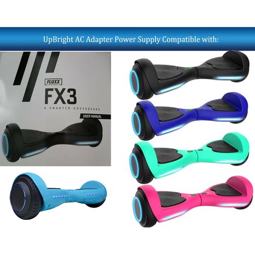 UpBright 29.4V AC/DC Adapter Compatible with Fluxx FX3 Fluxx3 Flux 3 25.2V 2.6Ah Lithium-ion Battery Hoverboard Self Balancing LED Electric Scooter 24V 200 Watt Motor GOLABS FX-F3-BLA Power Charger