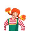 Childrens Pippi Style Orange Bendable Plaited Wig