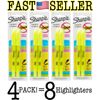 Sharpie Pocket Accent Highlighters, Narrow Chisel, Smear Guard *4x2-PACK* SEALED