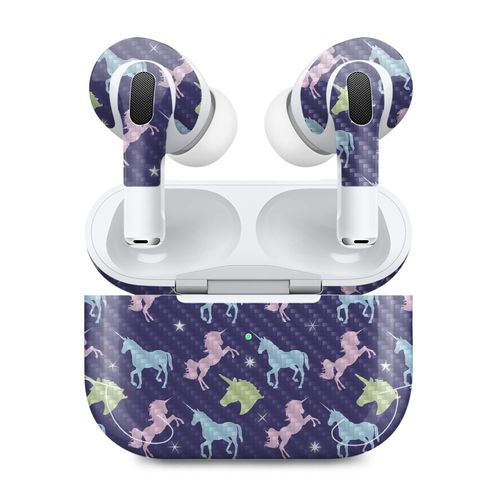 MightySkins Carbon Fiber (2 Pack) Skins Compatible with Apple AirPods Pro 2 - Unicorn Dream | Protective, Durable Textured Carbon Fiber Finish | Easy to Apply and Change Styles | Made in The USA