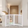 2-Panel Wooden Free Standing Foldable Dog Gate – Solid Hardwood 24" High, Step-O