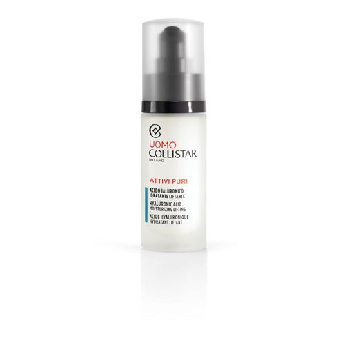 Collistar Attivi Puri Moisturising Lifting Hyaluronic Acid for Men, Replenishing Anti-Wrinkle Serum with Smoothing Effect, Daily Use, Even After Shaving, for All Skin Types, 30 ml