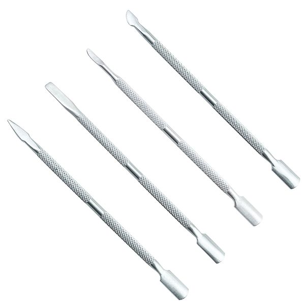 4 PCS Professional Cuticle Remover Stainless Steel Cuticle Pusher Tool Kit UV Gel Nail Remover Cuticle Trimmer for Removing Dead Skin on Fingers