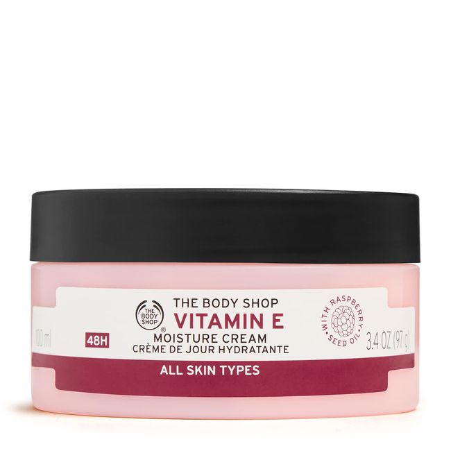 The Body Shop Vitamin E Moisture Cream – Fast Absorbing – Hydrates, Moisturizes and Protects – For All Skin Types – 3.4 oz