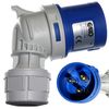 IEC/CEE 16A Angle Plug - 3 Poles 2P + E - 230V Blue - Garo PA216-6S