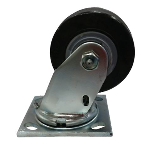 4" x 2" Heavy Duty Swivel Rubber Gate Wheel Caster Fence 4 1/2" x 4" Plate