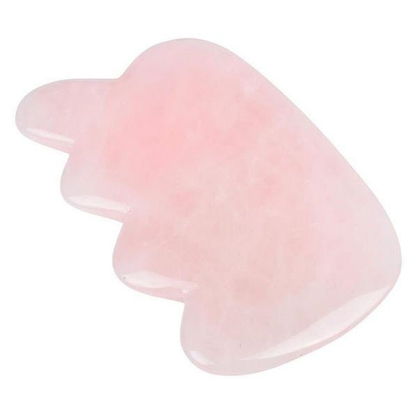 YISHUI Feng Shui Gusher Scraps Massage Tool Natural Rose Quartz Traditional Tool Glide Spa Acupuncture Treatment Treatment Pain Stress Relief W3446