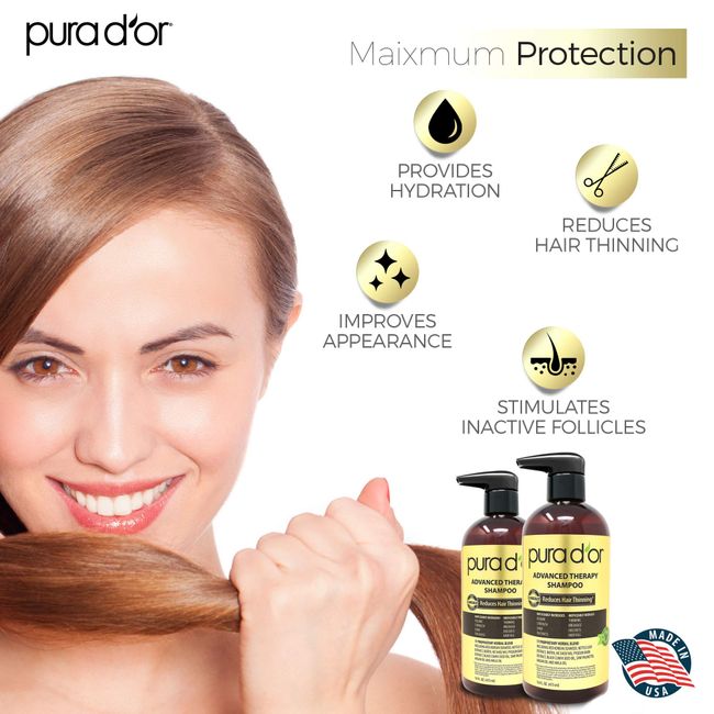  PURA D'OR Advanced Therapy Conditioner (16oz) For Increased  Moisture, Strength, Volume & Texture, No Sulfates, Made with Argan Oil &  Biotin, All Hair Types, Men & Women (Packaging May Vary) 