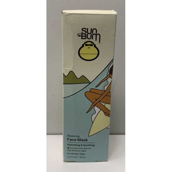 Sun Bum Restoring Face Mask 2 fl oz For All Skin Types Super Hydration Exp 4/23