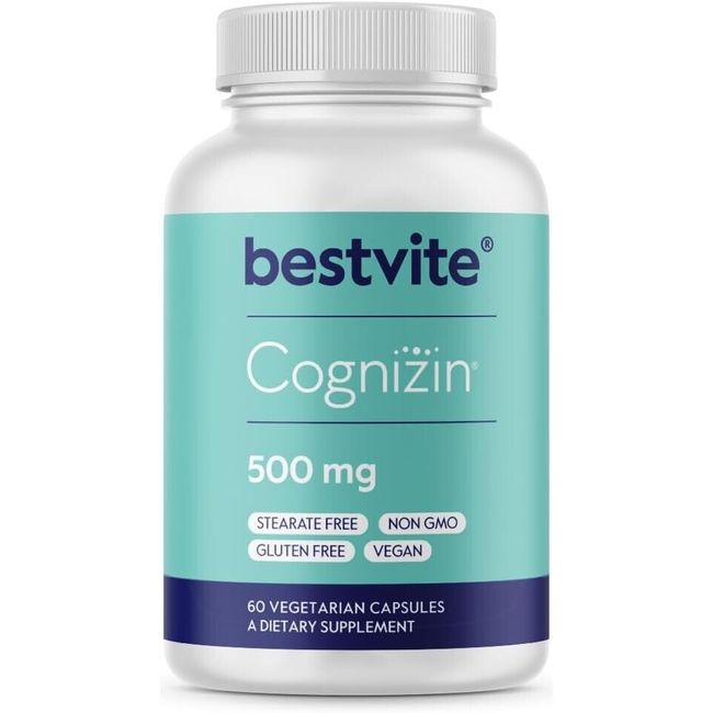 Bestvite Cognizin Citicoline 500mg (60 Vegetarian Capsules)-Clinically Studied