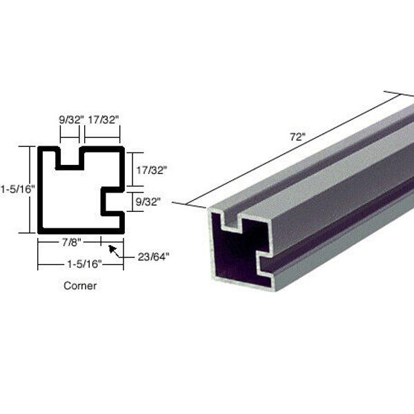 CRL 6421000 Satin Anodized 72" Corner Post Extrusion