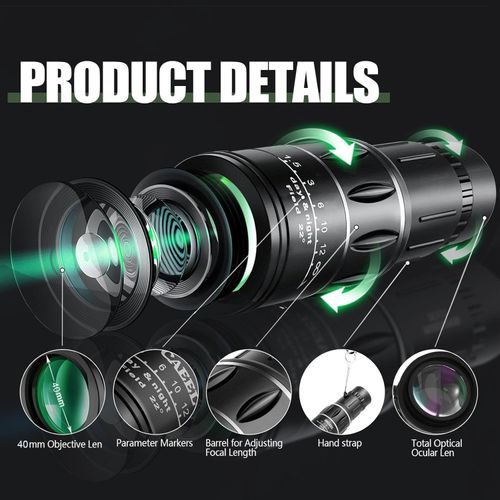 8X42 Mini Monocular Telescope, Birthday Gifts for Men Dad Him Husband Teen Boys, White Elephant Gift for Adults, BAK12 & FMC Prism Scope for Birdwatching Outdoors Hunting, Cool Gadgets
