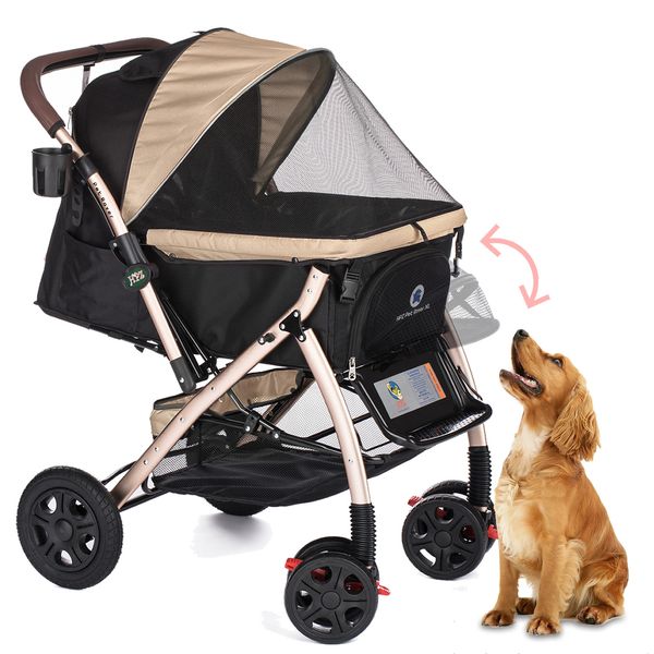 HPZ PET ROVER XL Extra-Long Pet Stroller for Small/Medium/Large Dogs, Cats