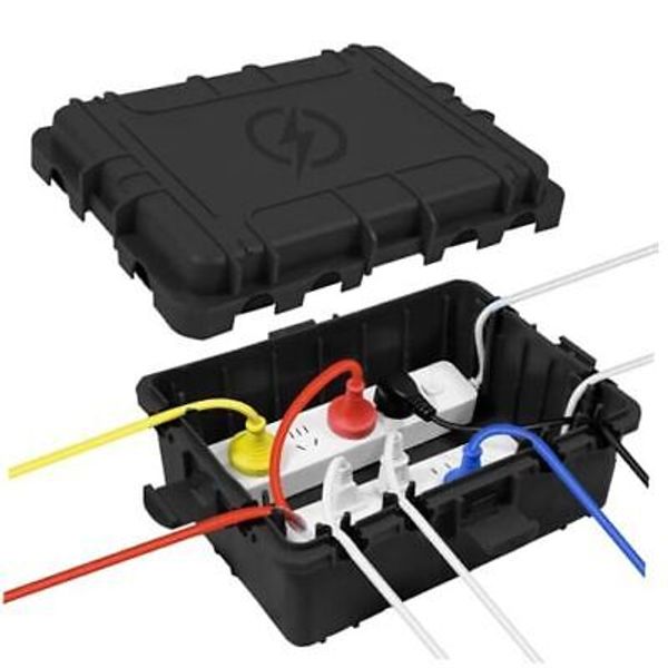 Large Outdoor Electrical Box Waterproof, Extension Cord Cover Black