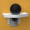 D-Line Wall Mount Outlet Shelf, Adjustable Plug Shelf for Horizontal & Vertical Outlets, Echo Dot Socket Shelf, Smart Phone Perch, Built in Cable Management - White