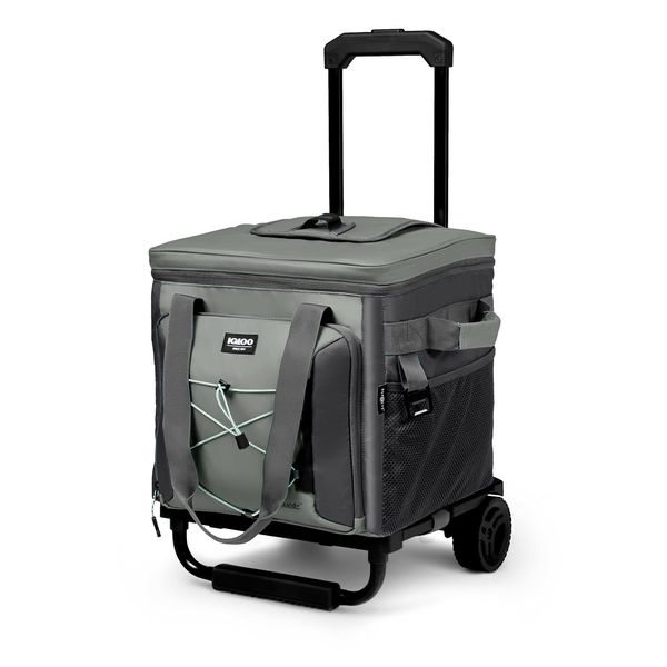 Igloo Eco-Friendly 40-Can Camping Collapsible Roller Cooler - Gray