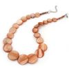 Avalaya Coral Coloured Round Shell Necklace/40cm L/ 3cm Ext