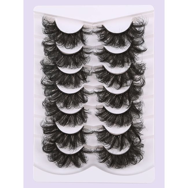 Gmagictobo 25MM Lashes Fluffy False Eyelashes Long Dramatic 3D Faux Mink Eyelashes Pack Thick Volume Criss-Crossed Soft False Lashes 7 Pairs Multipack