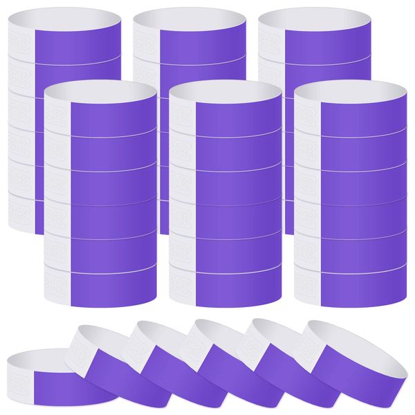 ASTARON Event Wristbands 200 Pcs Paper Wristbands for Events Waterproof Event Bracelets Arm Bands Purple Party Wristbands for Events Clubs Lightweight Concert Wristbands