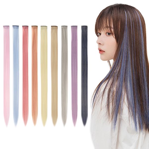 BARSDAR Mesh Extensions One-Touch Clip-on Easy Installation, Colorful, Long, Straight, Heat Resistant (Smoky Blue + White Brown Gray)