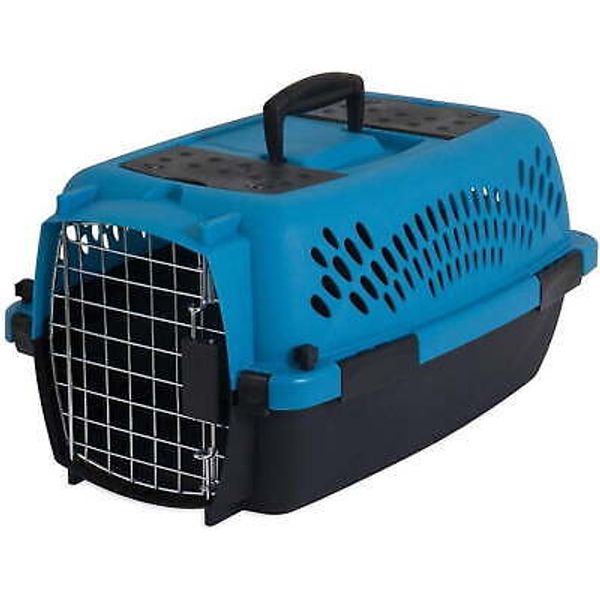 19" Travel Stylish Dog Kennel Portable Small Pet Transporter, Blue